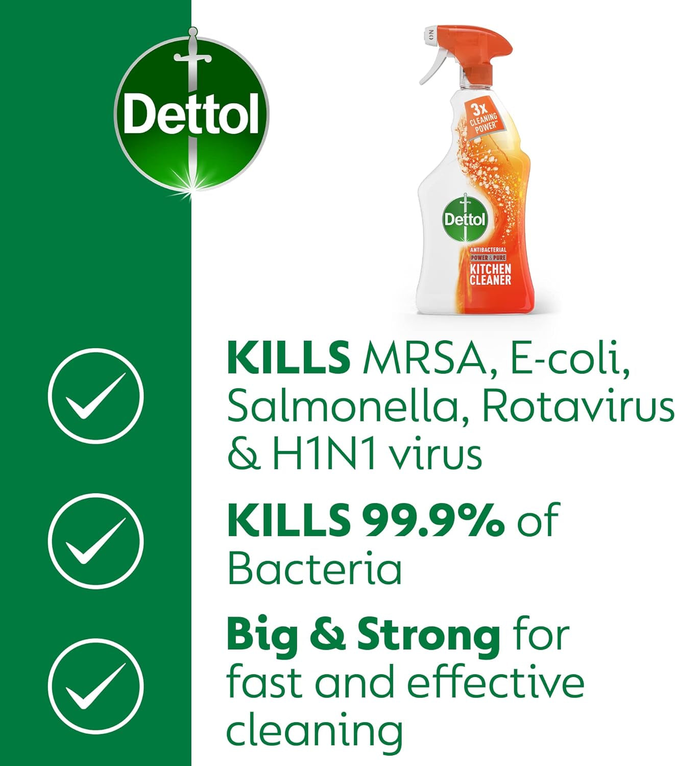 Power and Pure Kitchen Cleaner Spray, 1L [Packaging May Vary]