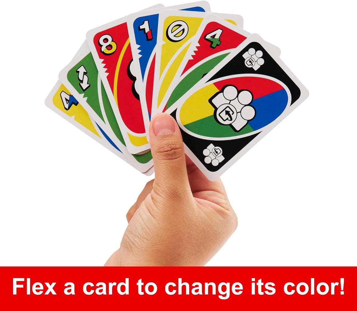 UNO Flex, Family Card Game for Kids and Adults for Party Game Night, Use as a Travel Game or Engaging Gift for Kids, 2 to 8 Players, Ages 7 and Up, HMY99