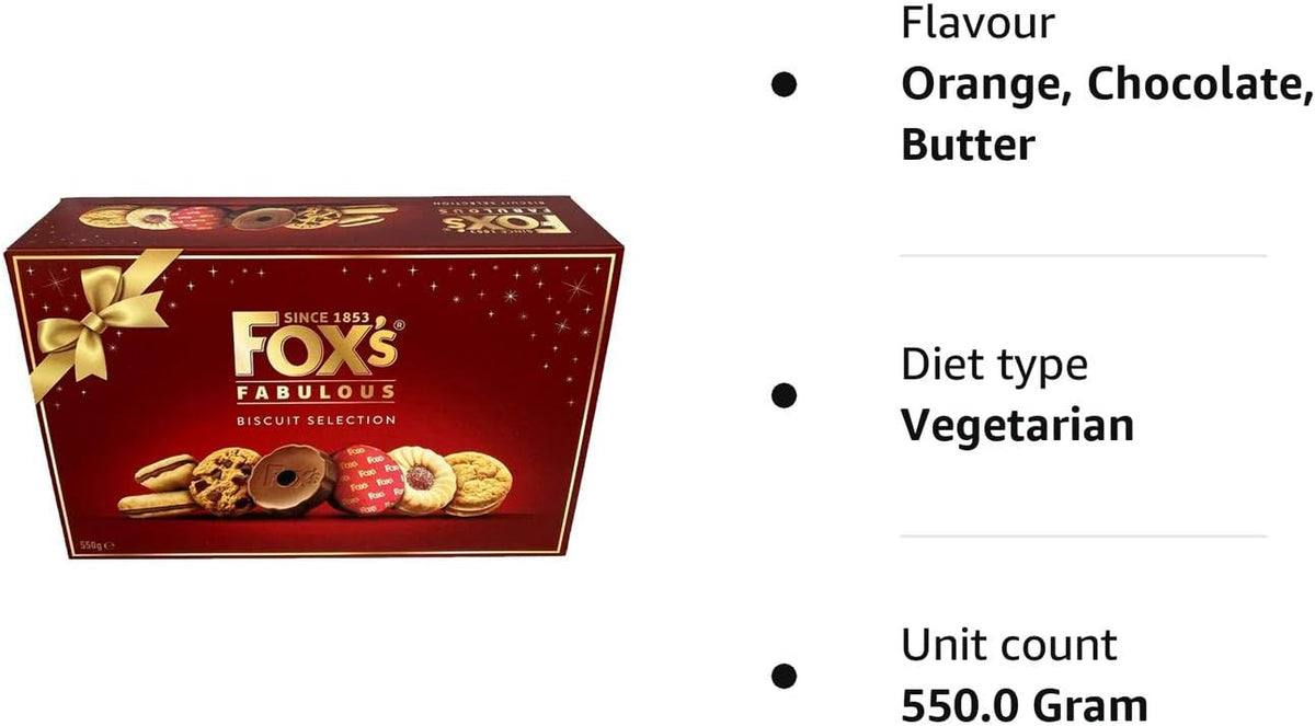 Fabulously Biscuit Selection Assortment Luxury Box |9 Varieties |Milk/Dark Choc Chunkie Cookies |Orange Sundae |Milk Chocolate Rounds |Viennese Fingers |Jam Creams |Golden/Butter Creams & Crunch