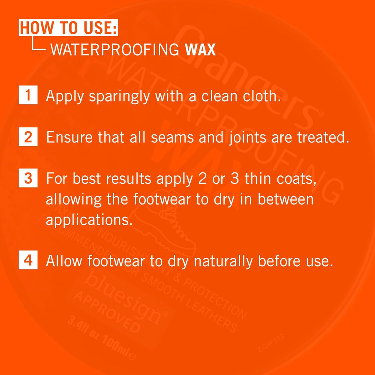 Waterproofing Wax | 100Ml | Nourish and Add Water-Repellency to Leather Walking Boots