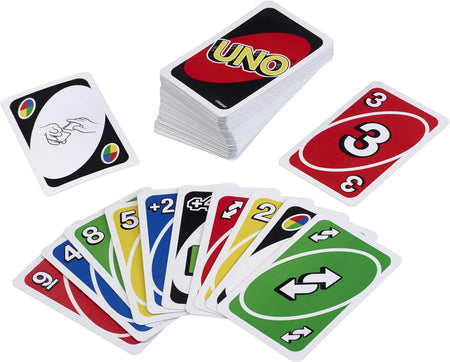 UNO Deluxe, Classic Card Game for Kids and Adults for Family Game Night, Use as a Travel Game or Engaging Gift for Kids, 2 to 10 Players, Ages 7 and Up, K0888