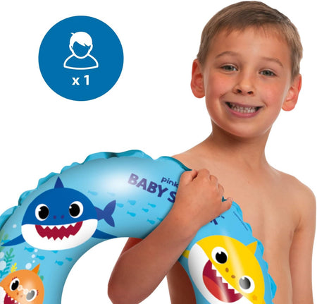 16889 Pinkfong Baby Shark Toys Inflatable Donut-Swim Ring-Ideal for Boy/Girl Use in the Pool/Sea-16889, Multicolour, 50 Cm