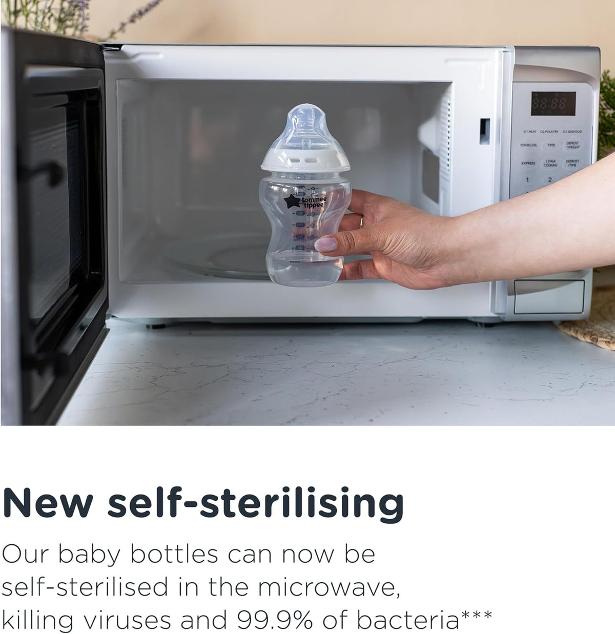 Natural Start Newborn Starter Set, 150 Ml and 260 Ml Anti-Colic Baby Bottles, Medium-Flow, Breast-Like Teats for a Natural Latch, Self-Sterilising