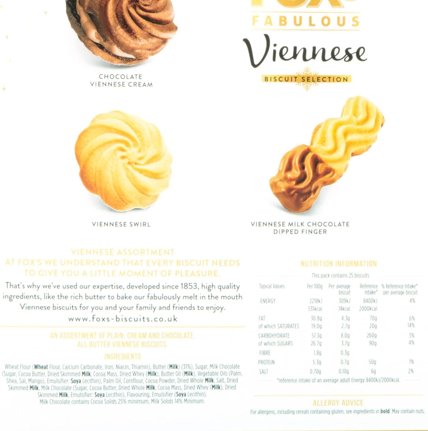 Fox'S Fabulous Viennese Biscuit Selection Assortment 350G - Pack of 2