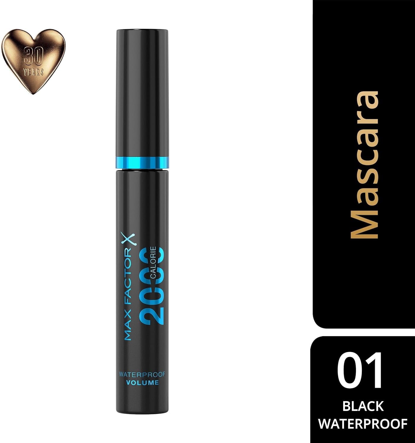 2000 Calorie Waterproof Volume Mascara, Smudge Proof, Black, 9 Ml
