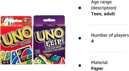 Uno Original and Uno Flip Card Games, Combo Pack of 2