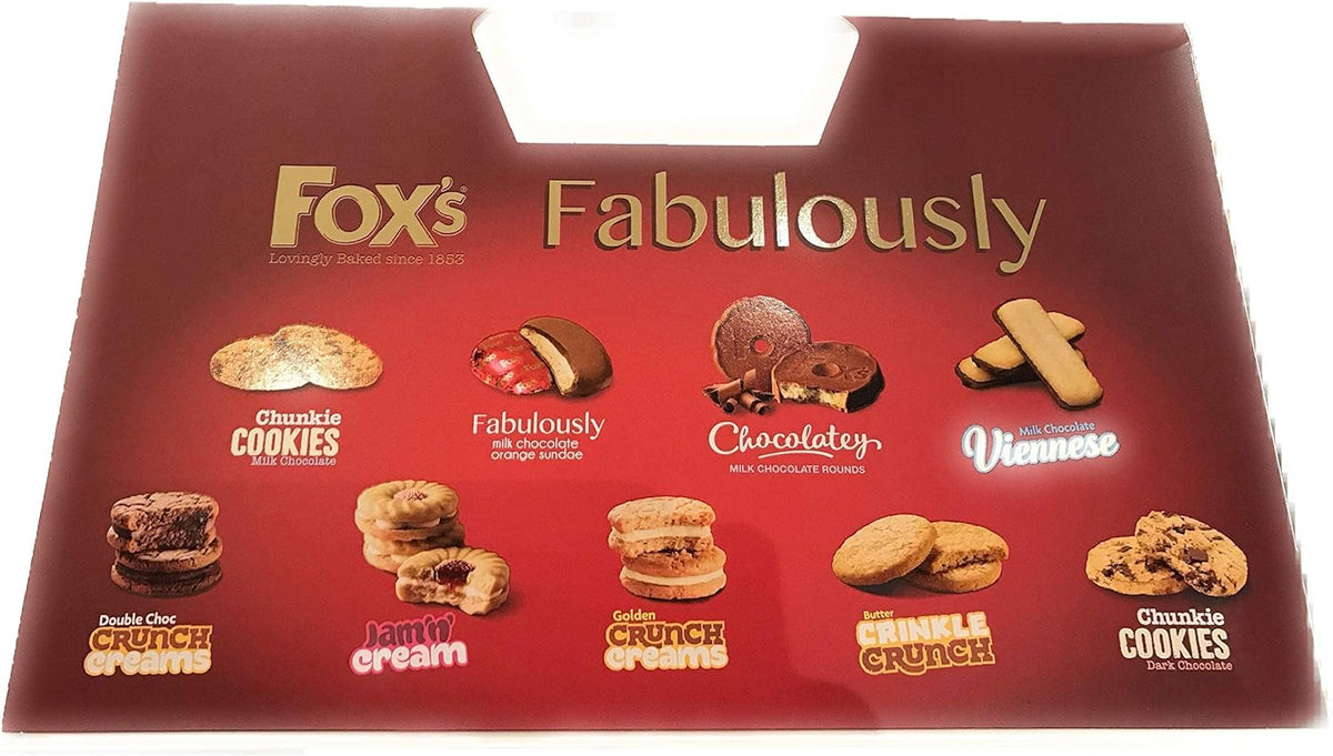 Fabulously Biscuit Selection Assortment Luxury Box |9 Varieties |Milk/Dark Choc Chunkie Cookies |Orange Sundae |Milk Chocolate Rounds |Viennese Fingers |Jam Creams |Golden/Butter Creams & Crunch