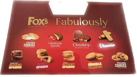 Fabulously Biscuit Selection Assortment Luxury Box |9 Varieties |Milk/Dark Choc Chunkie Cookies |Orange Sundae |Milk Chocolate Rounds |Viennese Fingers |Jam Creams |Golden/Butter Creams & Crunch