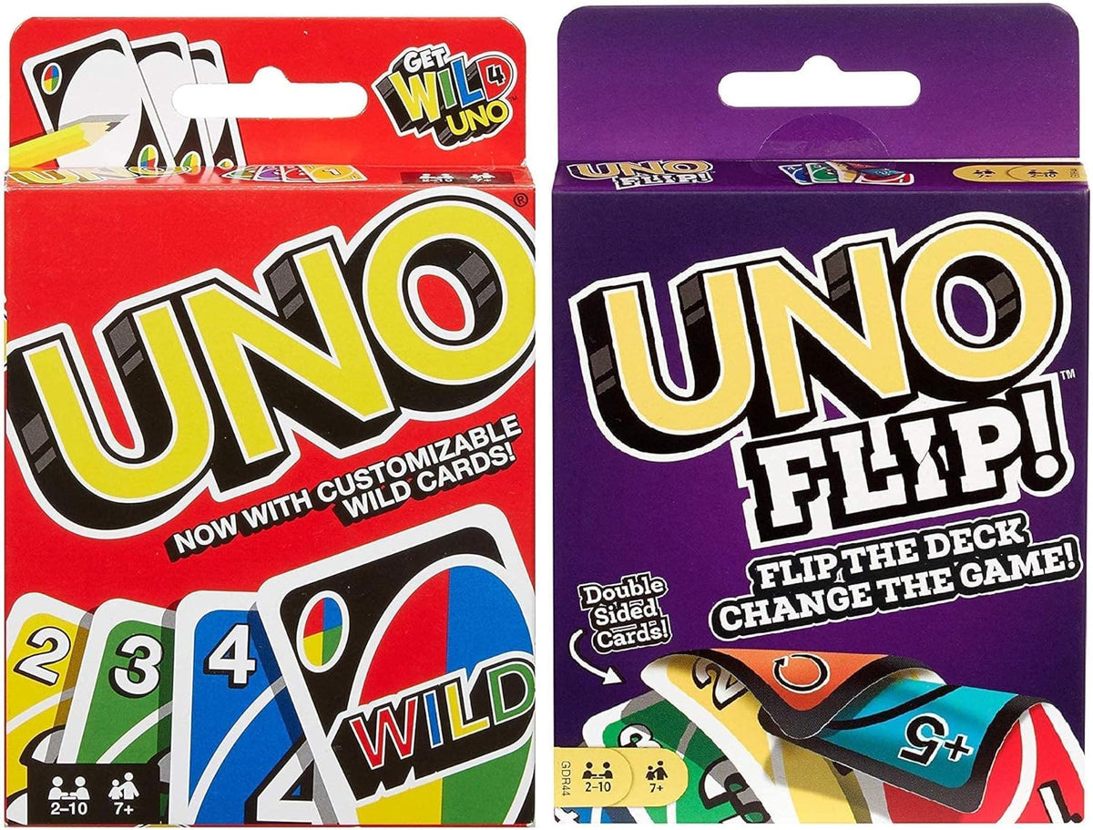Uno Original and Uno Flip Card Games, Combo Pack of 2