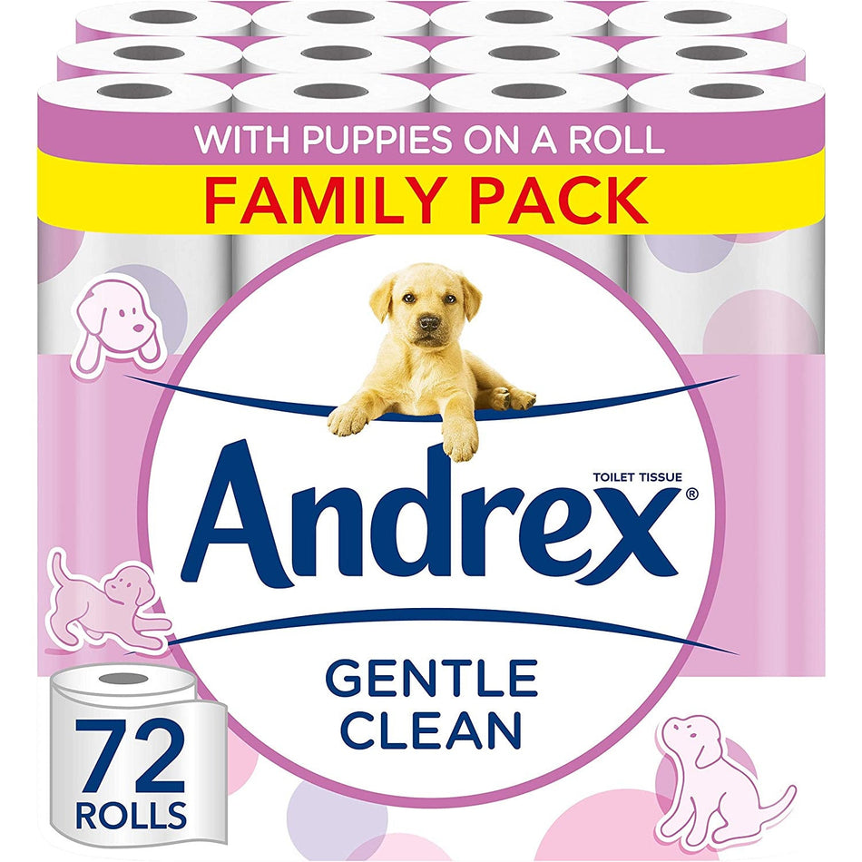 Andrex Gentle Clean Toilet Rolls - 72 Toilet Roll Pack