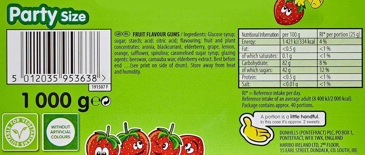 Giant Strawberry Bulk Sweets, 1 Kg