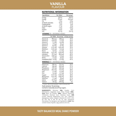 Balanced Meal Shake, Healthy Shake for Balanced Diet Plan with Vitamins and Minerals, High in Fibre, Vanilla Flavour, 16 Servings, 584 G