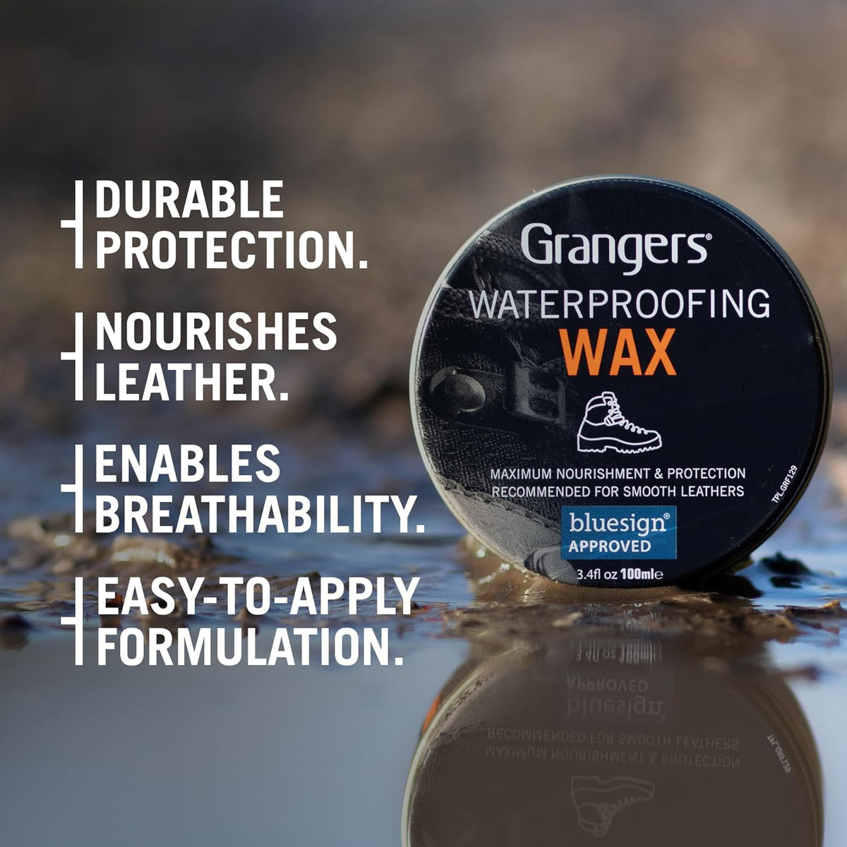 Waterproofing Wax | 100Ml | Nourish and Add Water-Repellency to Leather Walking Boots