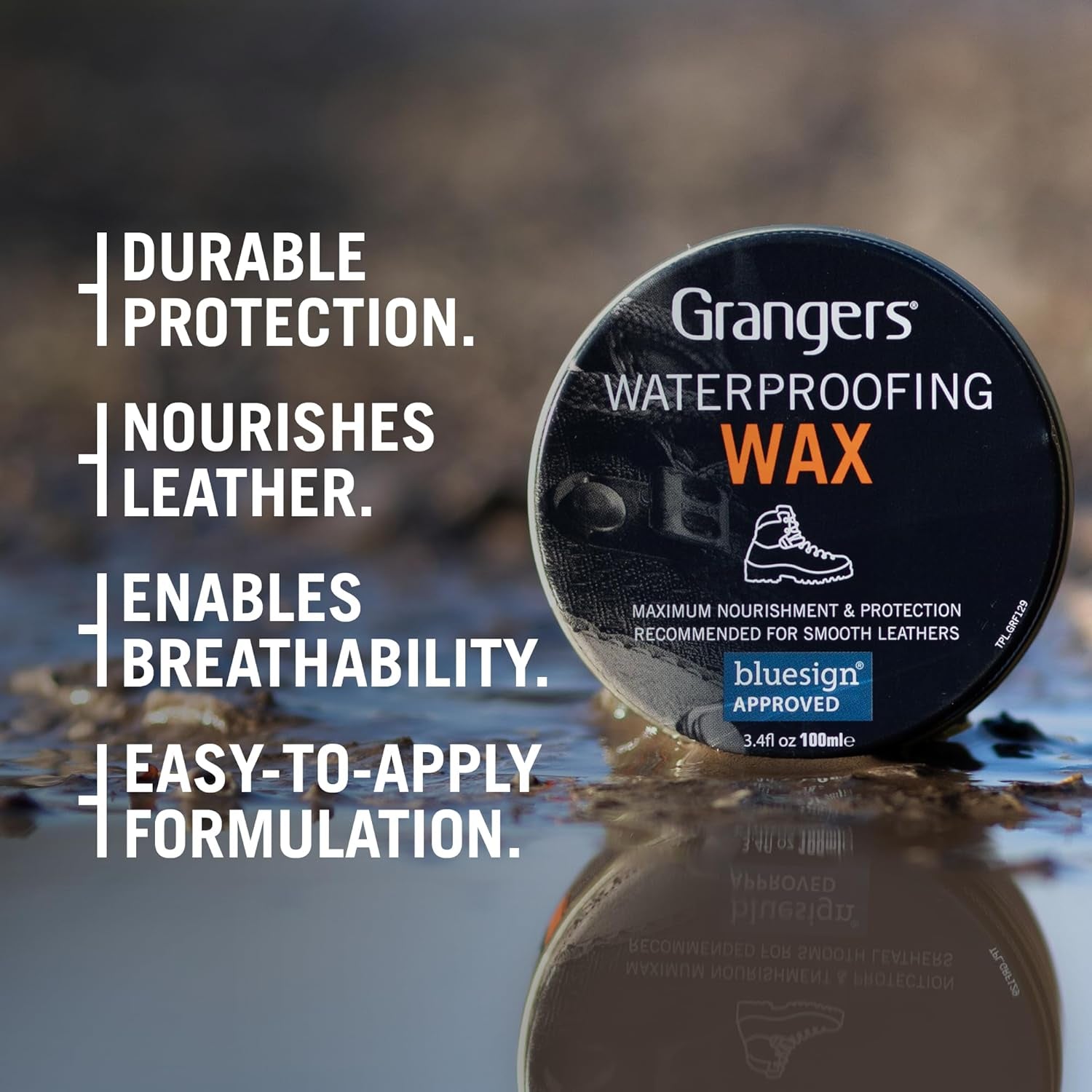 Waterproofing Wax | 100Ml | Nourish and Add Water-Repellency to Leather Walking Boots
