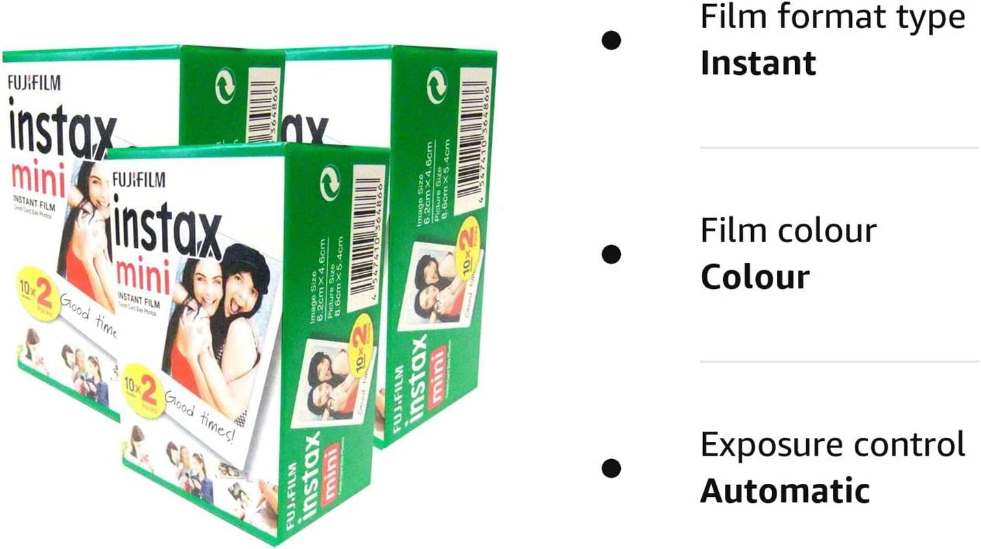 Instax Film Instant Colour  Bundle Pack (60 Shots) Mini for 8 50S 25 7S 90 300.