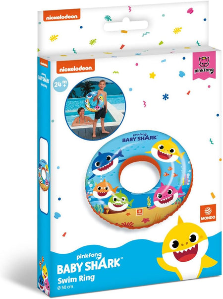 16889 Pinkfong Baby Shark Toys Inflatable Donut-Swim Ring-Ideal for Boy/Girl Use in the Pool/Sea-16889, Multicolour, 50 Cm