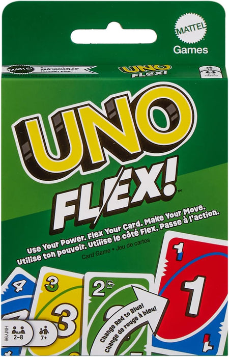 UNO Flex, Family Card Game for Kids and Adults for Party Game Night, Use as a Travel Game or Engaging Gift for Kids, 2 to 8 Players, Ages 7 and Up, HMY99
