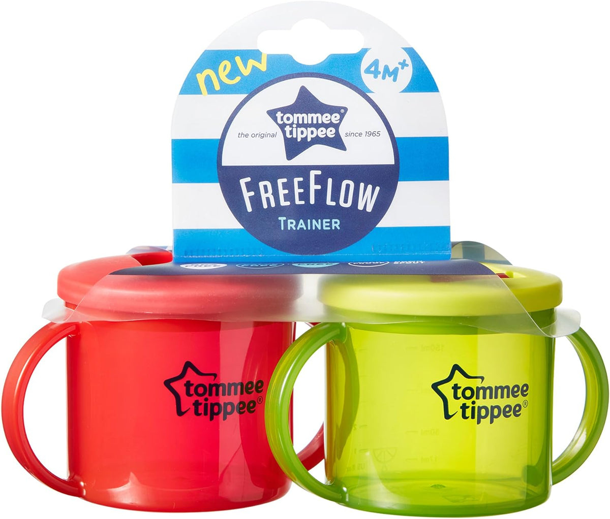 Free Flow Trainer Cup with Handles, Bpa-Free, 6Oz, 2 Count (Designs May Vary)