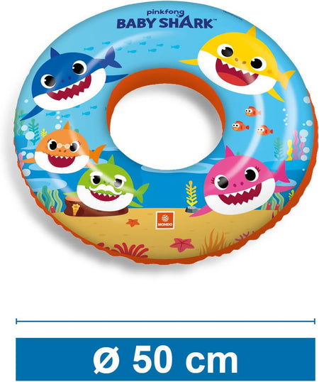 16889 Pinkfong Baby Shark Toys Inflatable Donut-Swim Ring-Ideal for Boy/Girl Use in the Pool/Sea-16889, Multicolour, 50 Cm