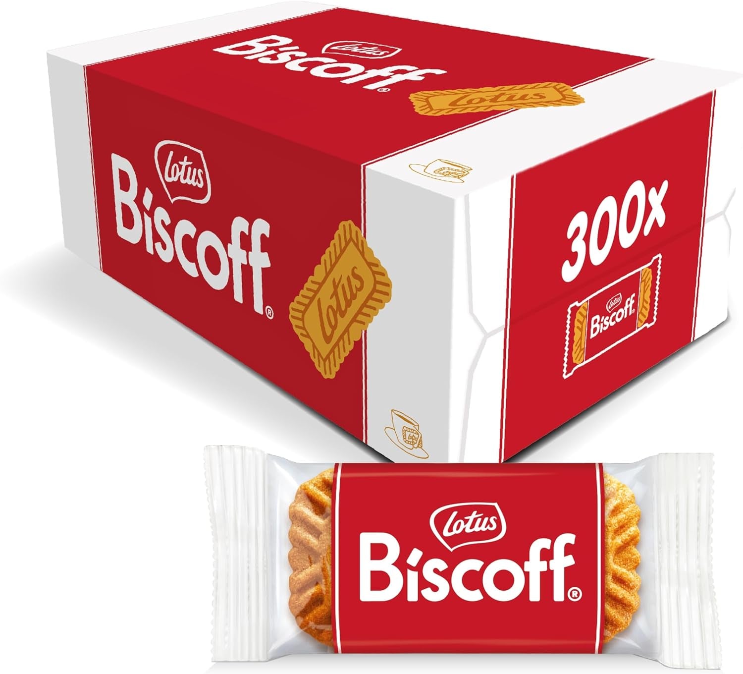 Lotus  Original Caramelised Single Biscuits (Pack of 300 - Catering Size)