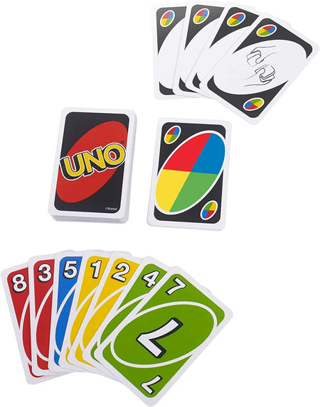 UNO Deluxe, Classic Card Game for Kids and Adults for Family Game Night, Use as a Travel Game or Engaging Gift for Kids, 2 to 10 Players, Ages 7 and Up, K0888